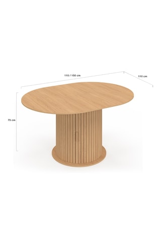 Mesa extensible Albane - 75 x 110 x 110/150 cm