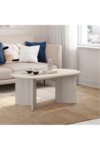 Mesa de centro Gabin efecto travertino L 110 cm