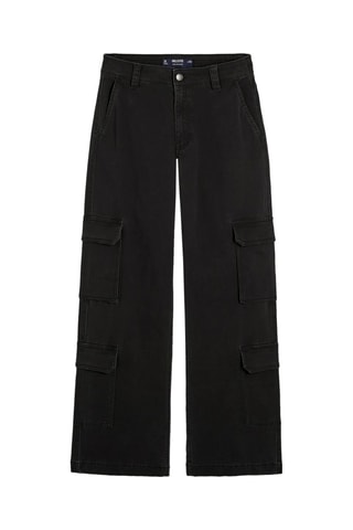 Pantalon cargo taille haute - Noir