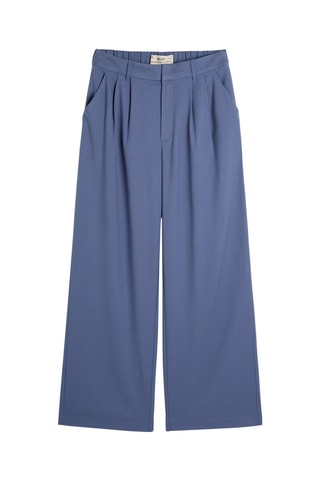 Pantalon wide legs taille haute - Bleu cobalt