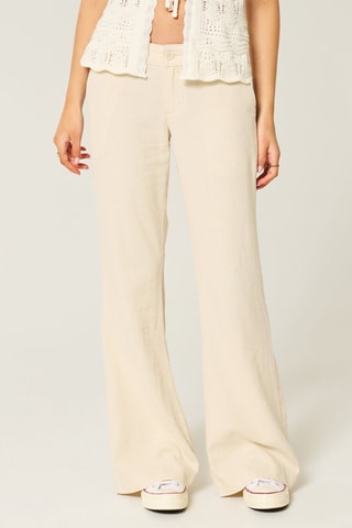 Pantalon flare en lin - Marron clair