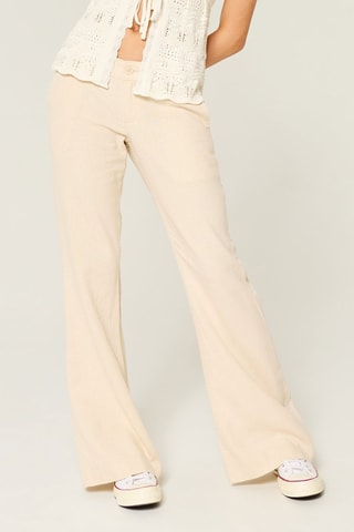 Pantalon flare en lin - Marron clair
