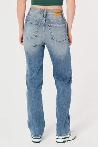 Jean dad taille haute - Bleu clair