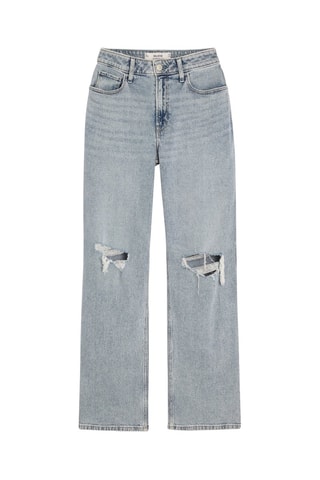 Jean taille haute - Bleu cobalt chiné