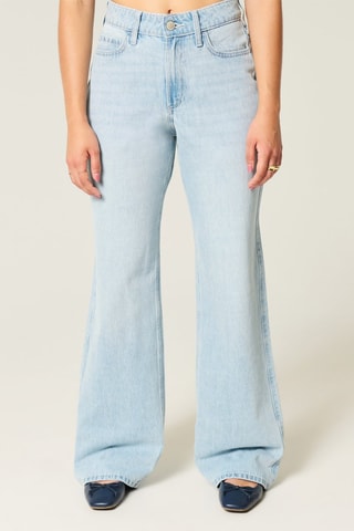 Jean baggy taille haute - Ciel