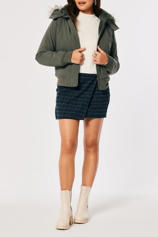 Bomber à capuche - Kaki