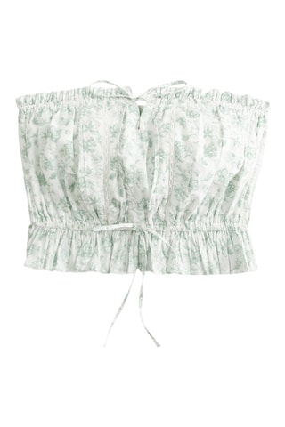 Crop top bustier - Blanc et vert