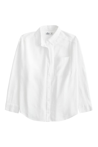 Chemisier oversize en lin - Blanc