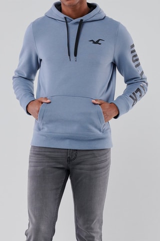 Sweat à capuche - Bleu-gris