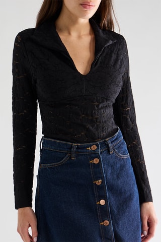 Top en dentelle Taina - Noir