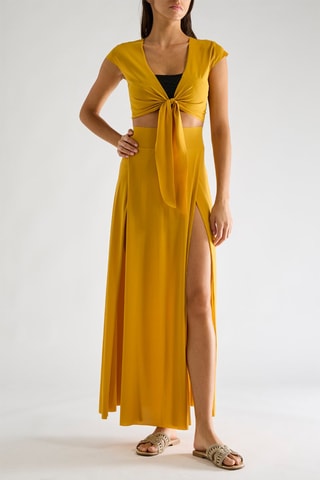 Jupe de plage taille haute Jax - Ocre