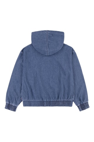 Felpa con cappuccio in jeans - Bianco e blu