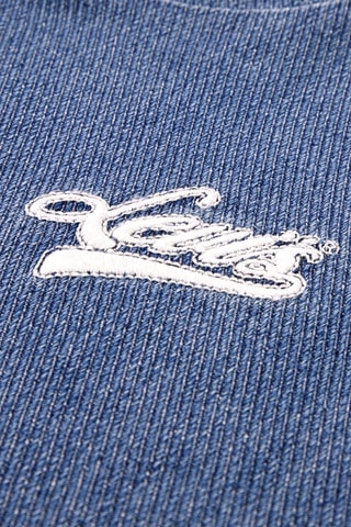 Felpa con cappuccio in jeans - Bianco e blu