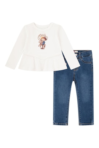 T-shirt e jeans - Bianco