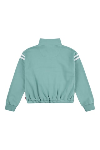 Felpa con cerniera in cotone bio - Verde