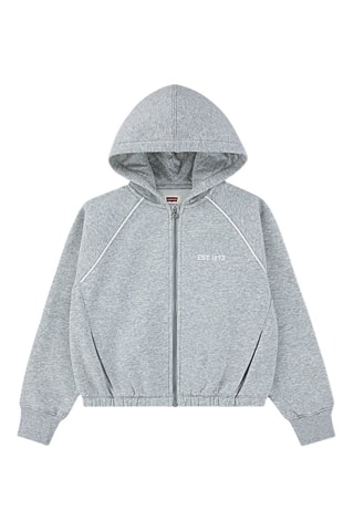 Felpa con cappuccio - Bianco e grigio