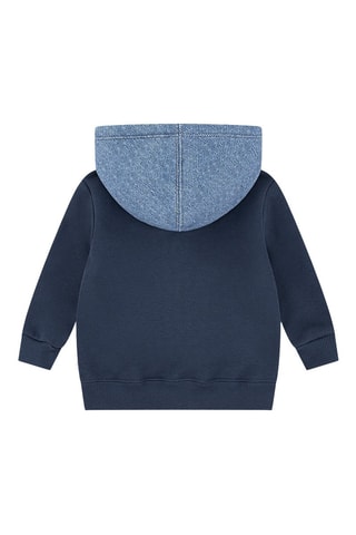 Felpa con cappuccio - Bianco e blu