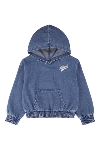 Felpa con cappuccio in jeans - Bianco, rosso e blu