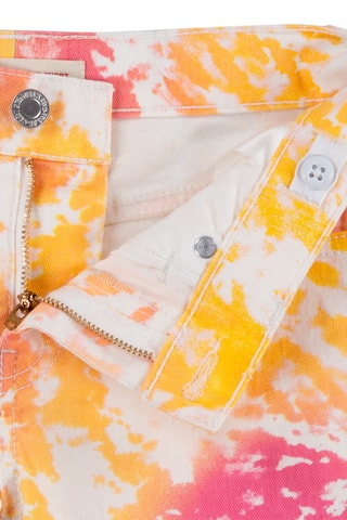 Shorts in jeans tie and dye - Bianco e giallo