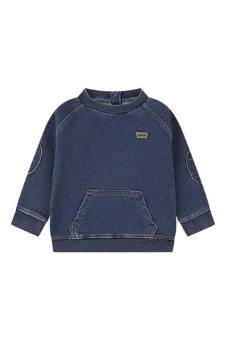 Felpa in jeans - Blu e marrone