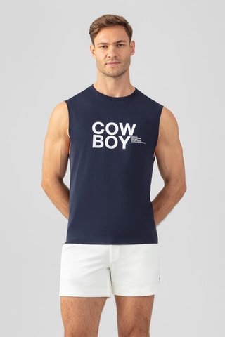 Camiseta de algodón orgánico Collab - Azul marino