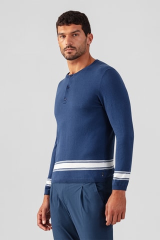 Sweat en lin - Bleu