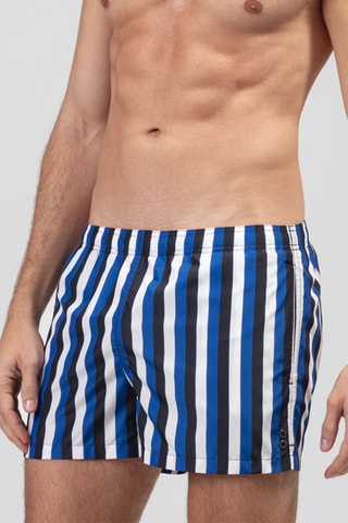 Short de baño SS23 - Blanco y azul