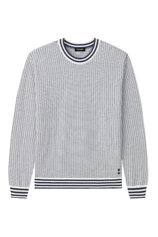 Pull en soie - Blanc et bleu marine