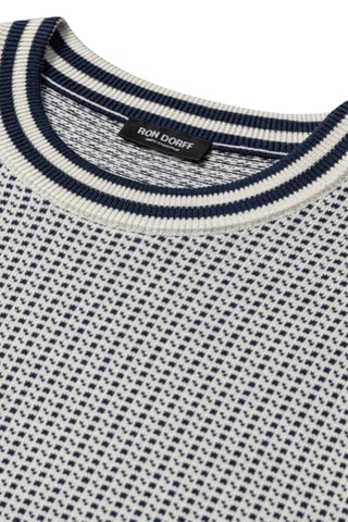 Pull en soie - Blanc et bleu marine