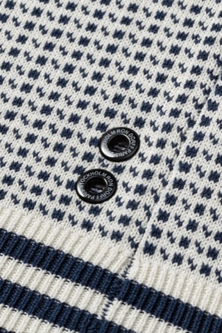 Pull en soie - Blanc et bleu marine