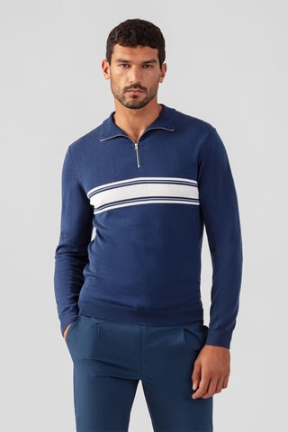 Polo de seda SS24 - Azul