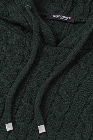 Pull à capuche en laine et cachemire - Vert foncé