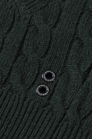 Pull à capuche en laine et cachemire - Vert foncé