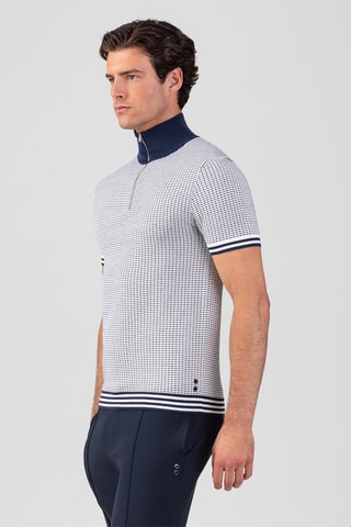Polo de seda AW25 - Azul marino
