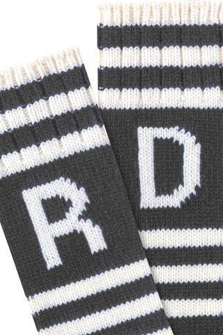 Chaussettes en laine - Blanc et vert foncé