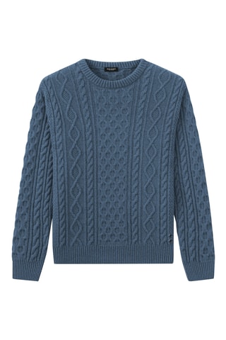 Pull en laine et cachemire - Bleu