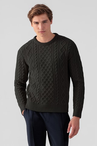Pull en laine et cachemire - Vert foncé