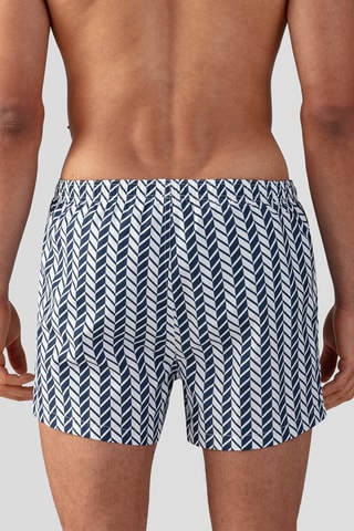 Short de baño SS24 - Blanco y azul marino