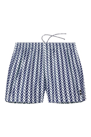 Short de baño SS24 - Blanco y azul marino