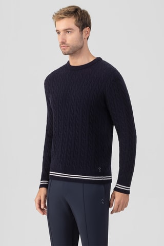 Pull en laine et cachemire - Bleu marine