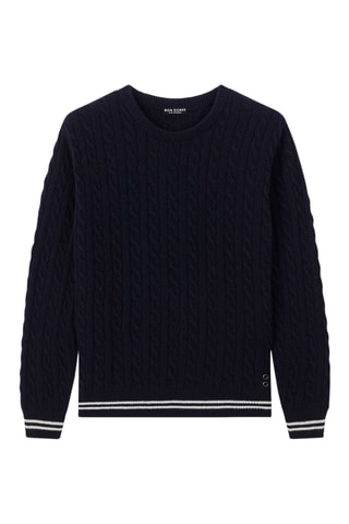 Pull en laine et cachemire - Bleu marine