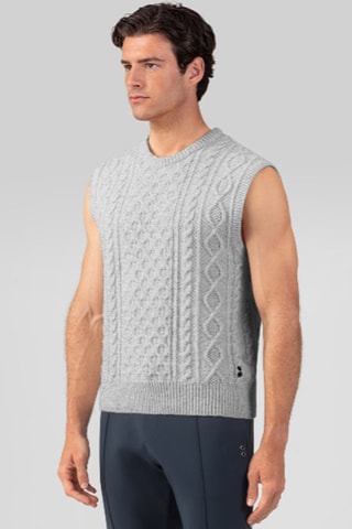 Pull sans manches en laine et cachemire - Gris