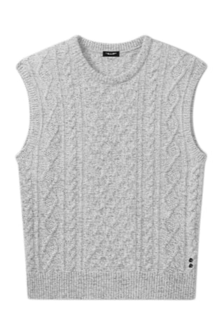 Pull sans manches en laine et cachemire - Gris
