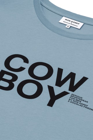 T-shirt en coton biologique Collab - Bleu