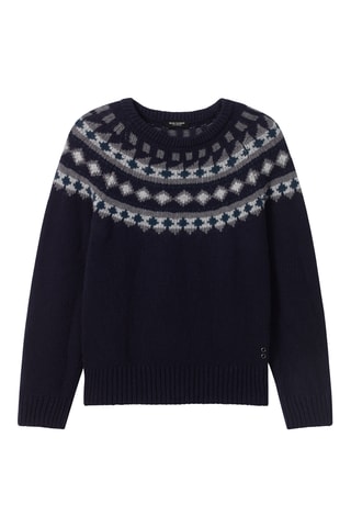 Pull en laine et cachemire - Bleu marine