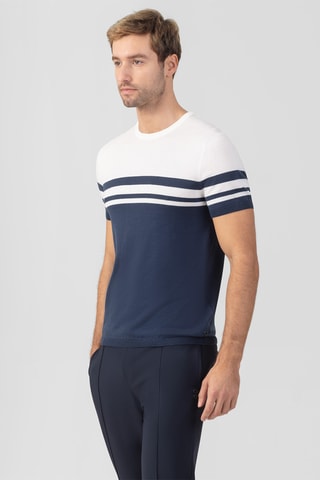 Camiseta SS25 - Blanco y azul marino