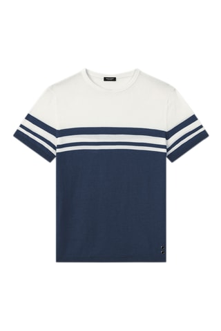 Camiseta SS25 - Blanco y azul marino