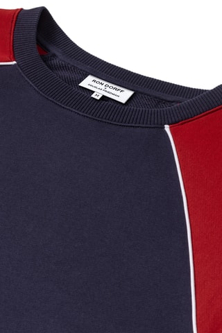 Sweat en coton biologique Collab - Bleu marine et rouge