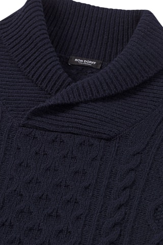 Pull en laine et cachemire - Bleu marine