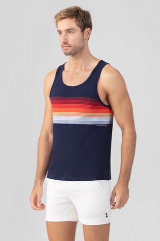 Camiseta de tirantes de algodón orgánico Collab - Azul marino